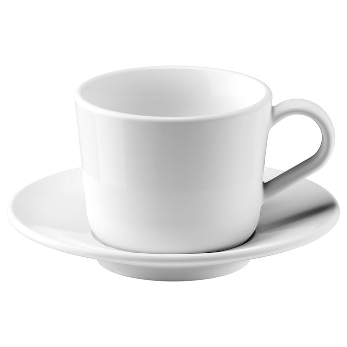 IKEA 365+ Cup with saucer, white, 13 cl, 50283407