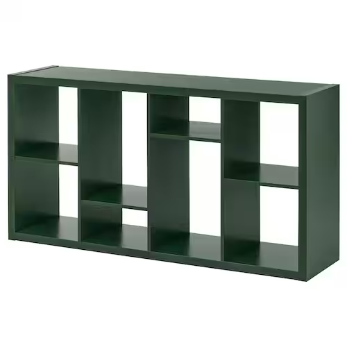 KALLAX Shelving unit, dark green, 147x77 cm, 00562081
