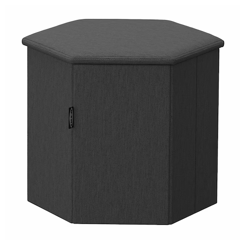 KJUGE Pouffe with storage, Knisa dark grey, 70531901