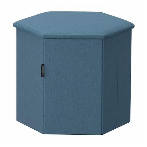 KJUGE Pouffe with storage, Knisa medium blue, 00565522