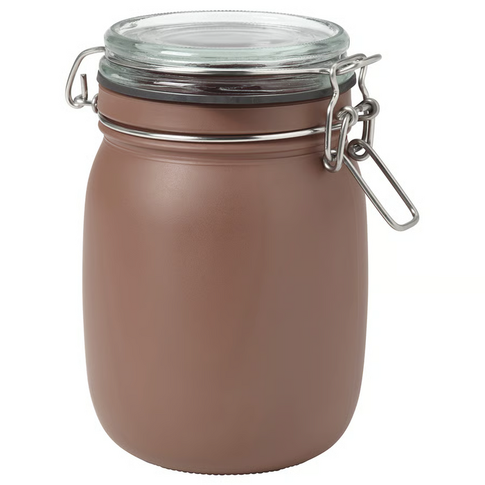KORKEN jar with lid, brown-red, 1 l, 60592730