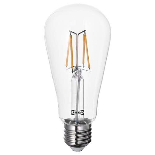 LUNNOM LED bulb E27 150 lumen, drop-shaped clear, 80539440