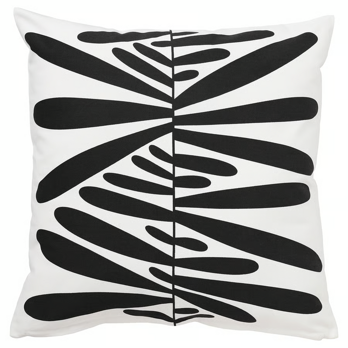 MAJSMOTT Cushion cover, off-white/black, 50x50 cm, 10563438