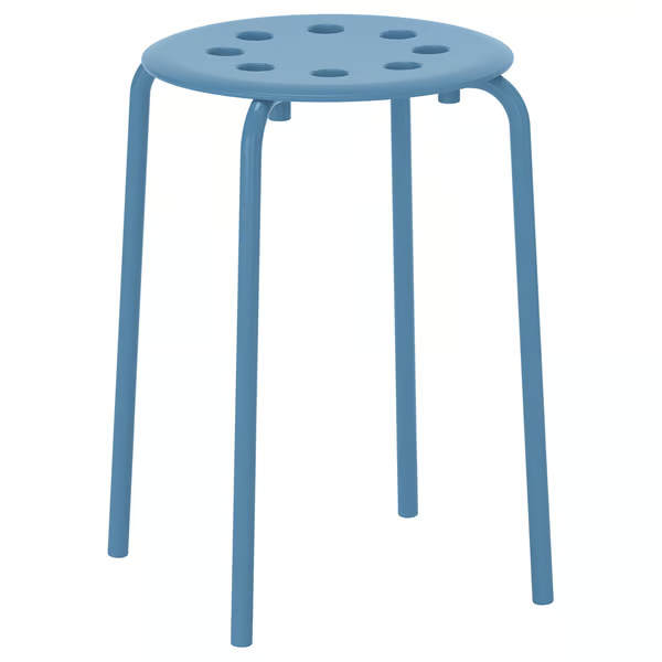 MARIUS Stool, blue, 45 cm