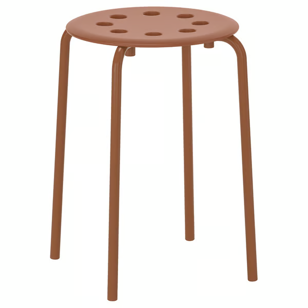 MARIUS Stool, red-brown, 45 cm 00605250
