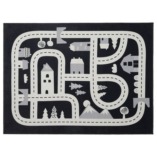 MARKKRYPARE Rug, dark grey, 74x100 cm, 00558574