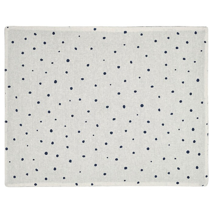 NISSOGA Place mat, white/dark blue, 45x35 cm, 10555042