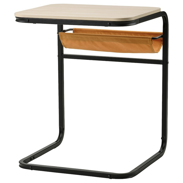 OLSEROD Side table, anthracite/birch effect dark yellow, 53x50 cm, 80482052