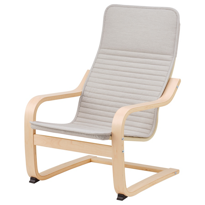 POANG Children's armchair, Knisa light beige / birch veneer, 09412563