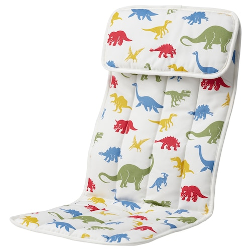 POANG Children's armchair cushion, Medskog/dinosaur pattern, 50469679