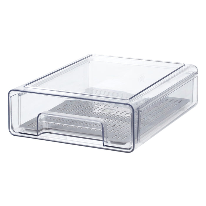 Small Size Fridge Organizer Drawer Box, Clear, 21*25*7.5Cm 4589767229566