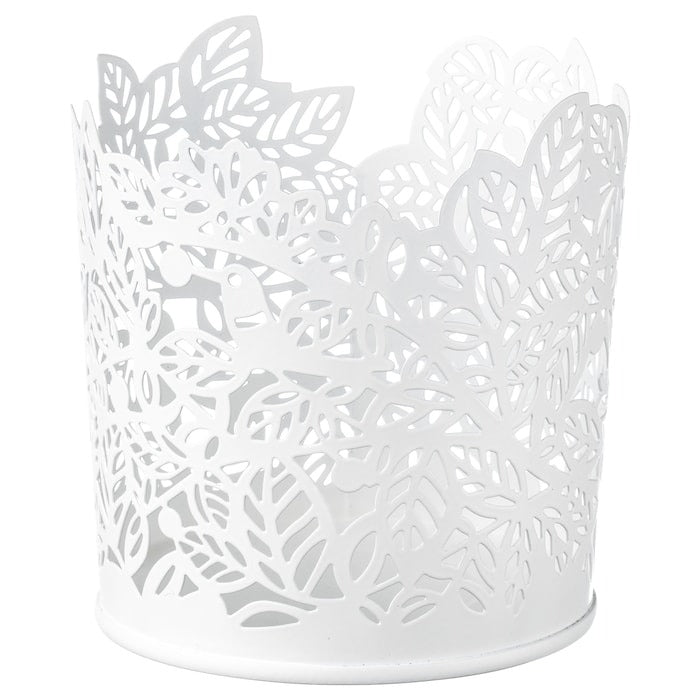 SAMVERKA Tealight holder, white, 8 cm, 70388719
