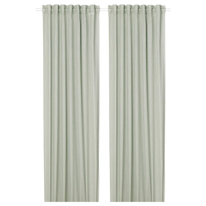 SILVERLONN Sheer curtains, 1 pair, light green, 145x250 cm, 60488093