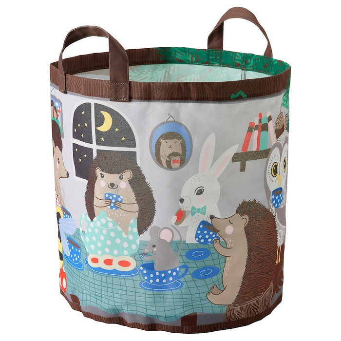 SKOGSDUVA Storage bag, forest animal pattern/multicolour, 80578281