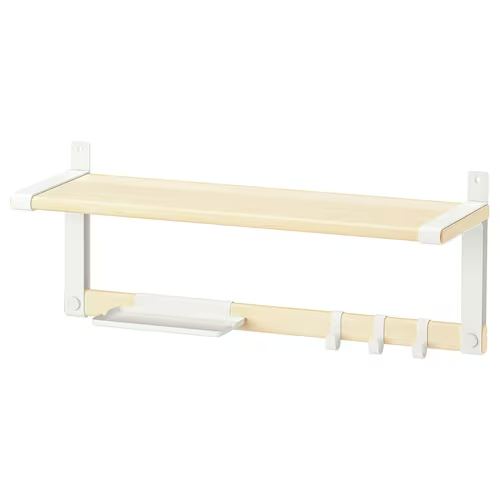 SKOMAKARE Wall shelf, white/aspen, 65x26 cm, 70559457