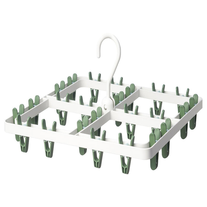 SLIBB Hang dryer 24 clothes pegs, green, 50567726
