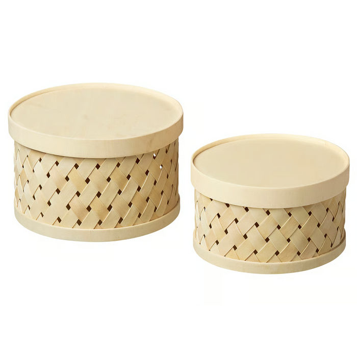 SNOPLOG Basket with lid set of 2, poplar, 00581862