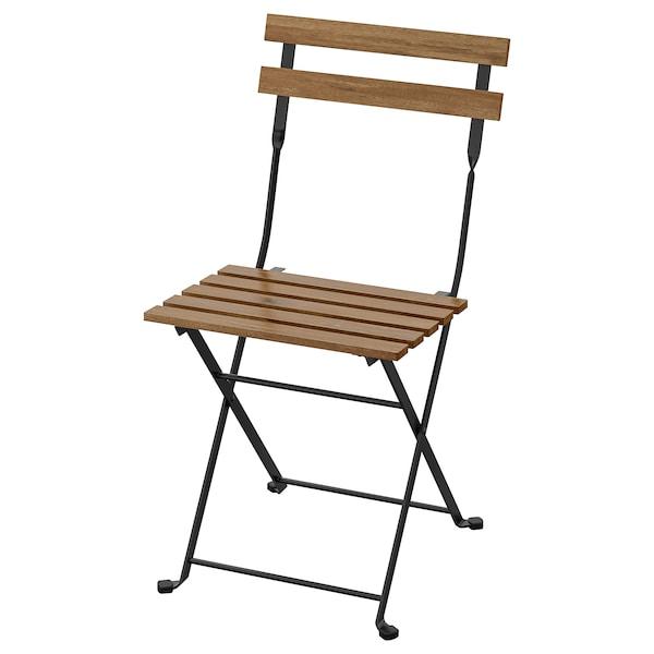 TARNO Chair, outdoor, foldable black/light brown stained, 00165128