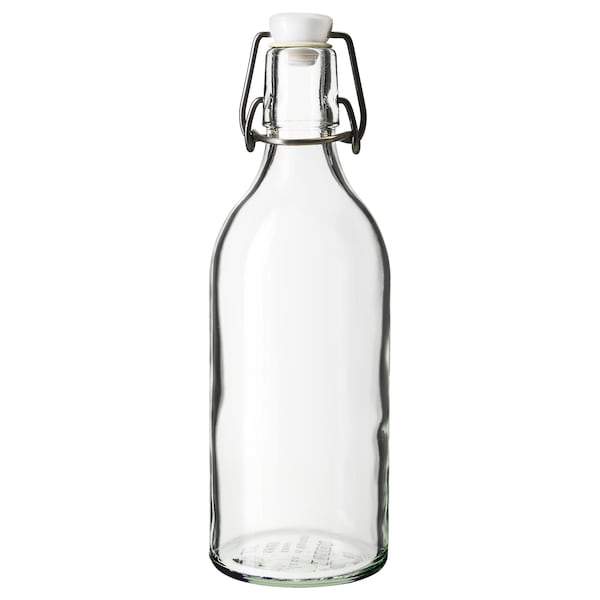 KORKEN bottle with stopper 0.5 L clear glass, 00322473