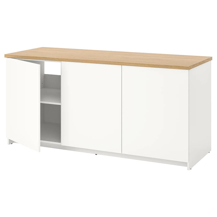 KNOXHULT base cabinet with doors, white, 180x85 cm, 00334254
