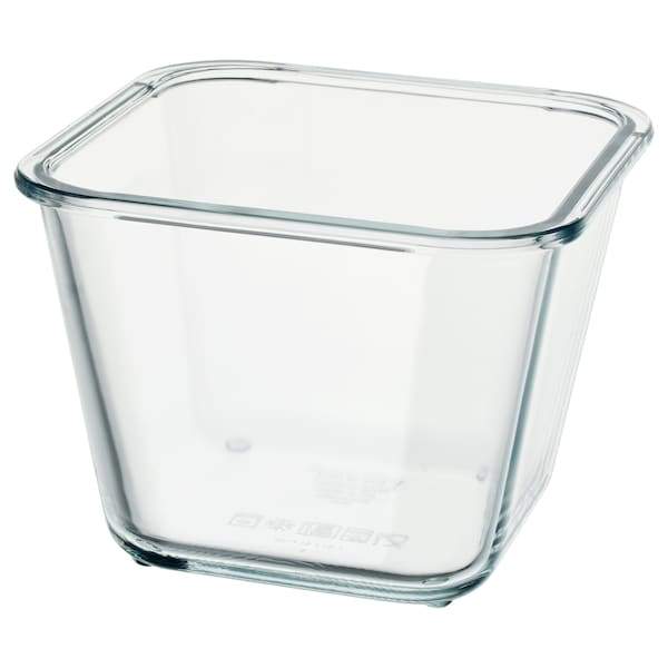 IKEA 365+ Food container, square/glass 1.2 l, 00359211