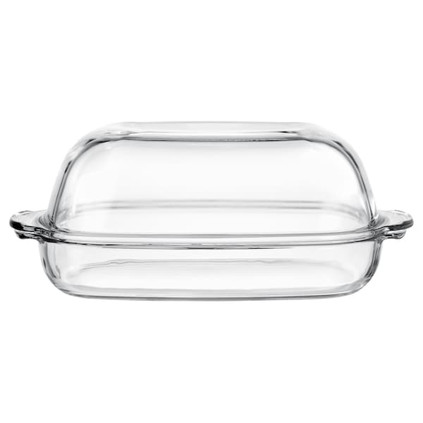 BUREN oven/serving dish with lid 42x26 cm clear glass, 00455024