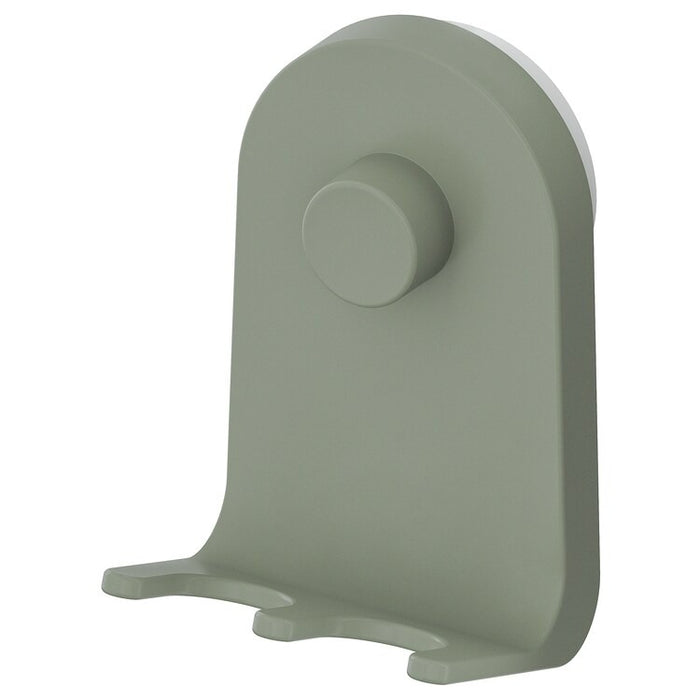 OBONAS Triple hook with suction cup, grey-green, 7x11 cm, 00515589