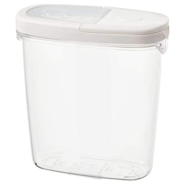IKEA 365+ dry food jar with lid, 1.3 L transparent/white, 10134023