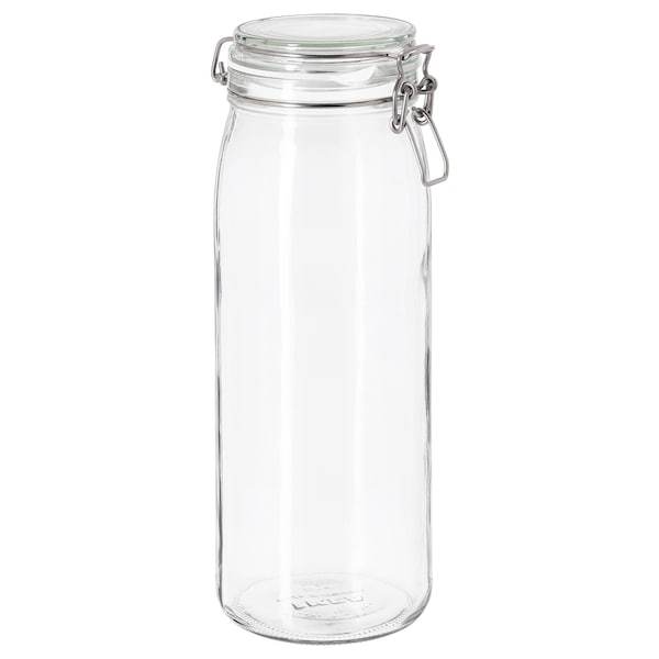 KORKEN jar with lid, clear glass, 2 l, 10213548