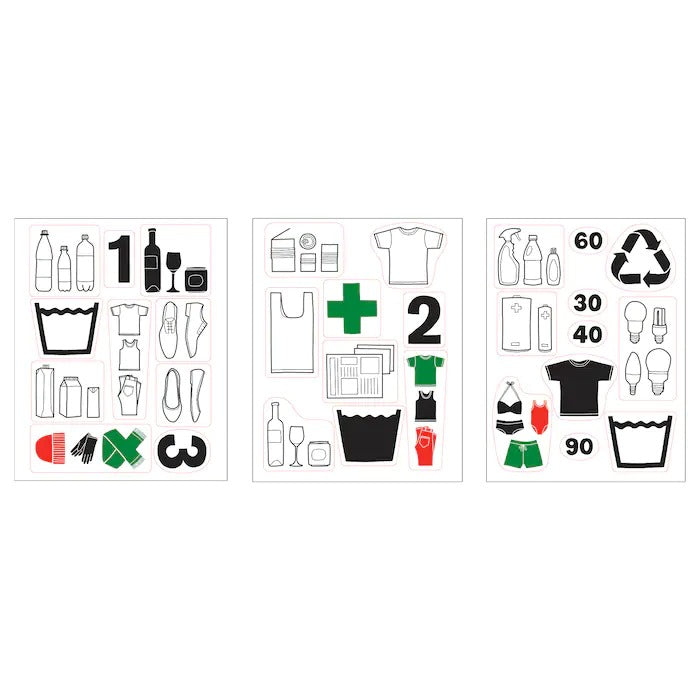 DALLIDEN decoration stickers, waste & sort, 10231608
