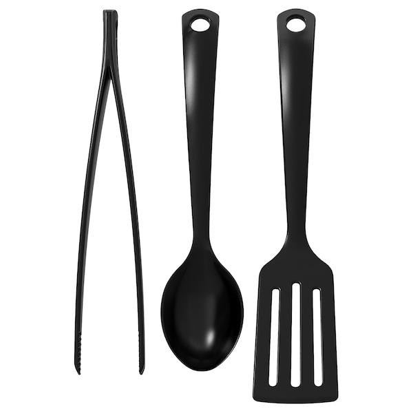 GNARP 3-piece kitchen utensil set, black, 10335842