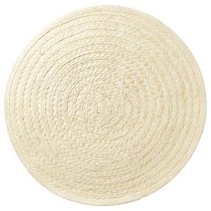 SLUTEN place mat, palm leaf/natural, 37 cm, 10342871