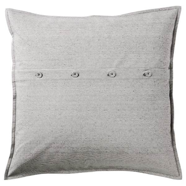 KRISTIANNE Cushion cover, white/dark grey striped 50x50 cm, 10432659