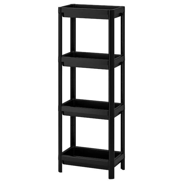 VESKEN Shelf unit, black 36x23x100 cm, 10450808