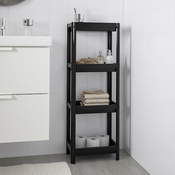 VESKEN Shelf unit, black 36x23x100 cm, 10450808
