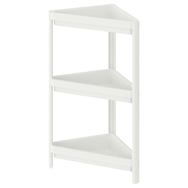 VESKEN Corner shelf unit, white 33x33x71 cm, 10453883