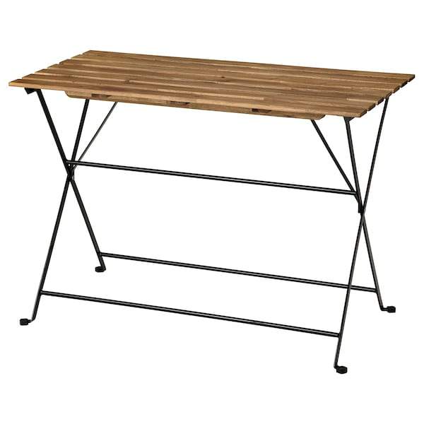 TARNO table, outdoor, black/light brown stained, 100x54 cm, 10471938