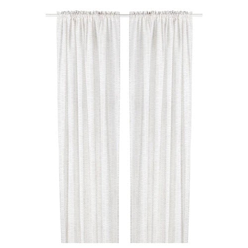 KLOVERALM curtains, 1 pair, white/beige, 145x250 cm, 10490729