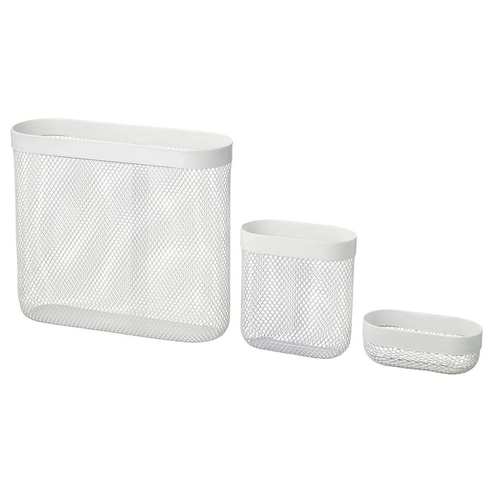 SKADIS Storage basket, set of 3, white, 10517762
