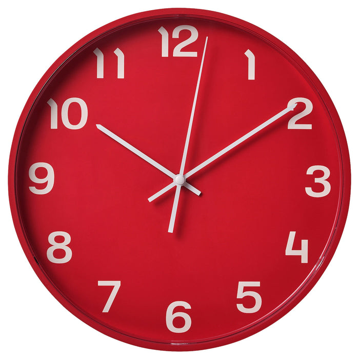 PLUTTIS Wall clock, low-voltage/red, 28 cm, 10540852