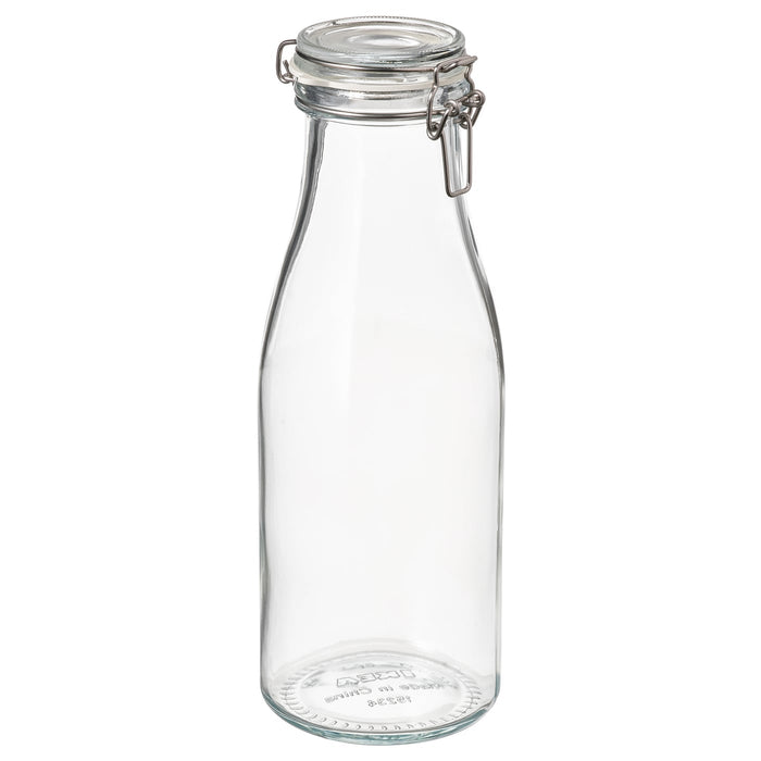 KORKEN Bottle shaped jar with lid, clear glass, 1.4 l, 10541371