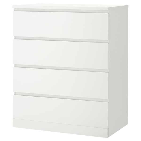 MALM chest of 4 drawers 80x101 cm white, 20354646