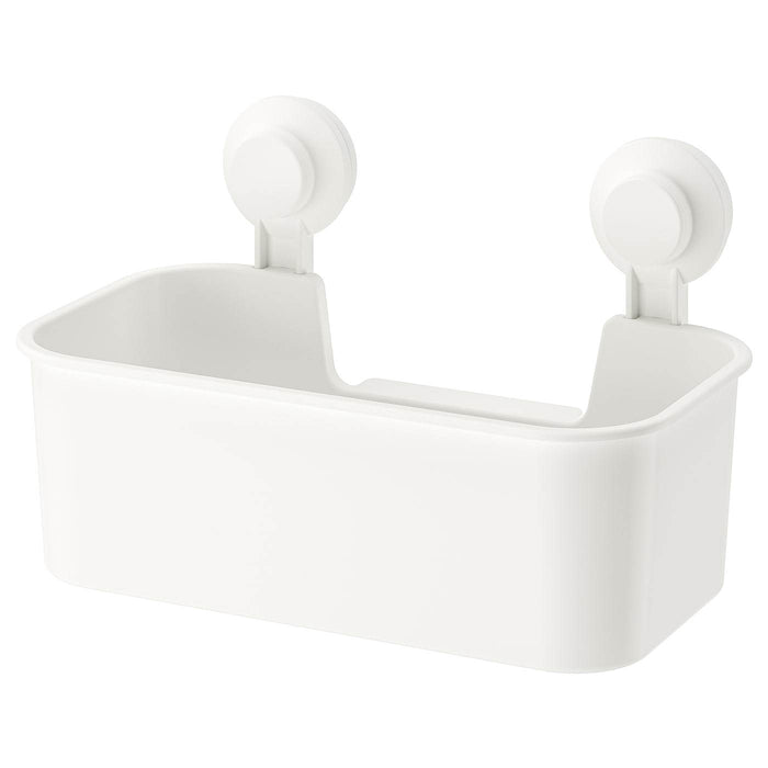 TISKEN Basket with suction cup, white, 20381254