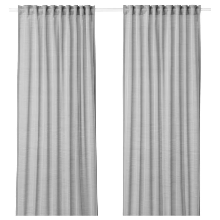 HILJA Curtains, 1 pair, grey, 145x250 cm, 20390734