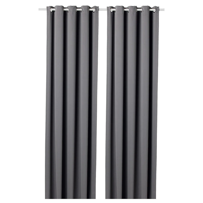 HILLEBORG Block-out curtains, 1 pair, grey, 145x250 cm, 20425031