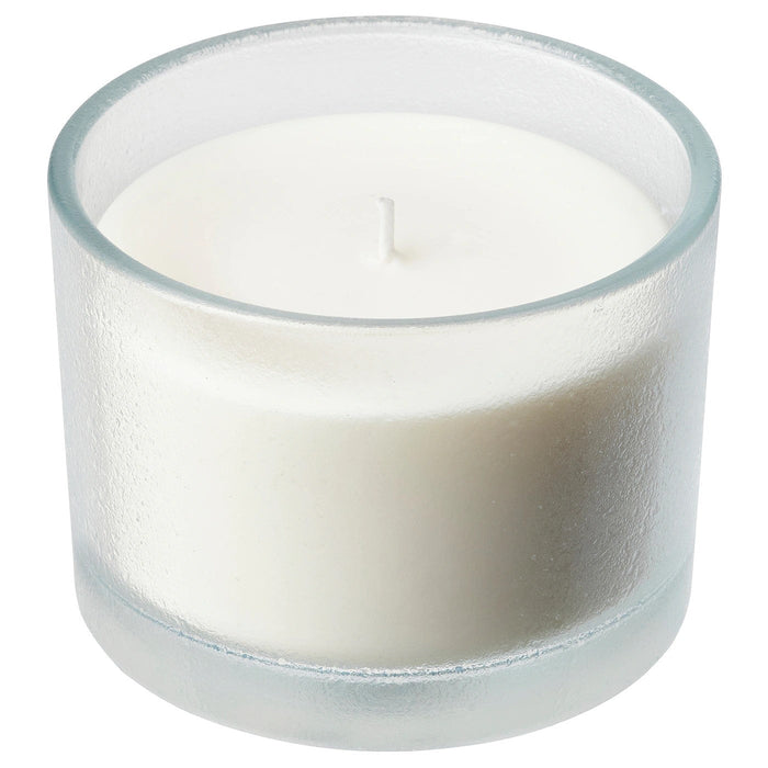 ADLAD Scented candle in glass, Scandinavian Woods/white, 50 hr, 20502147