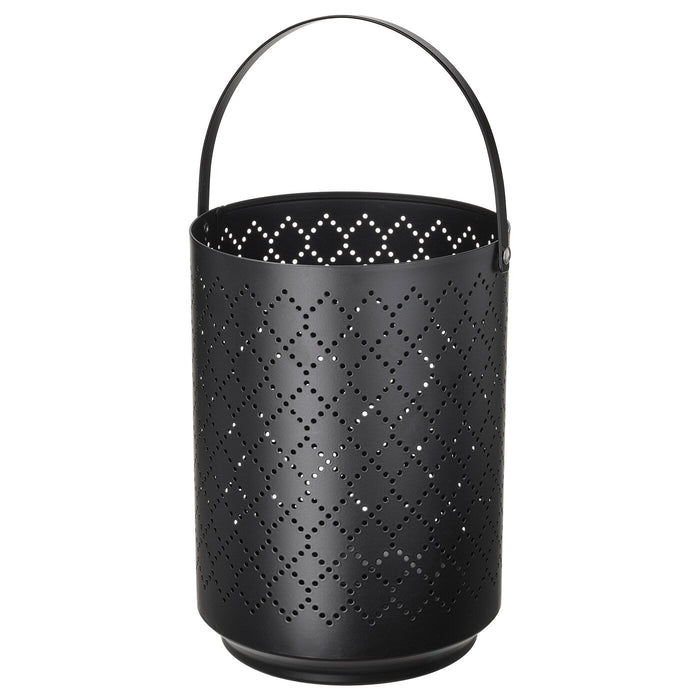 URSKILJA Lantern for block candle, black, 22 cm, 20509709