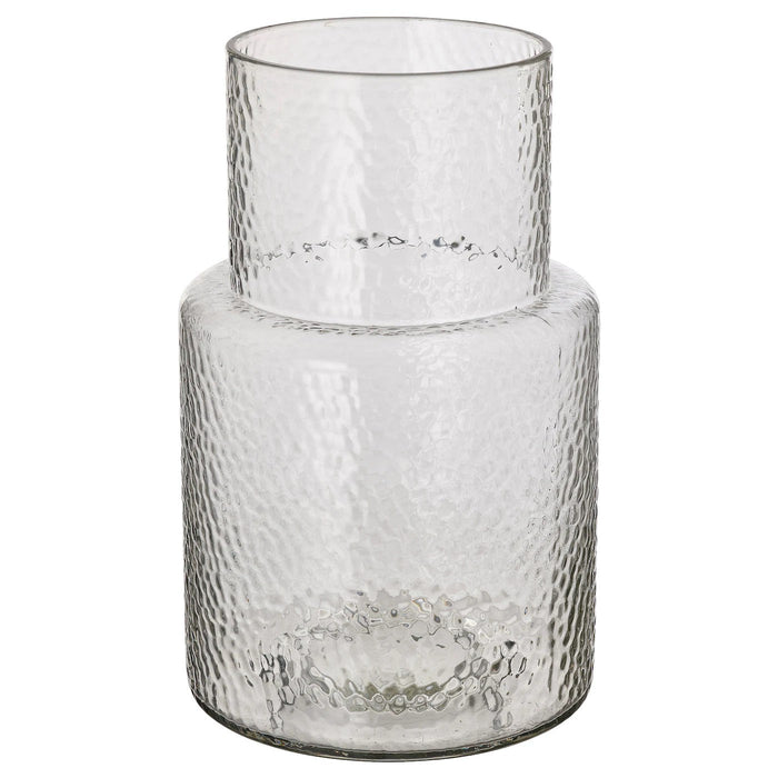KONSTFULL vase, clear glass/patterned, 26 cm, 20511967