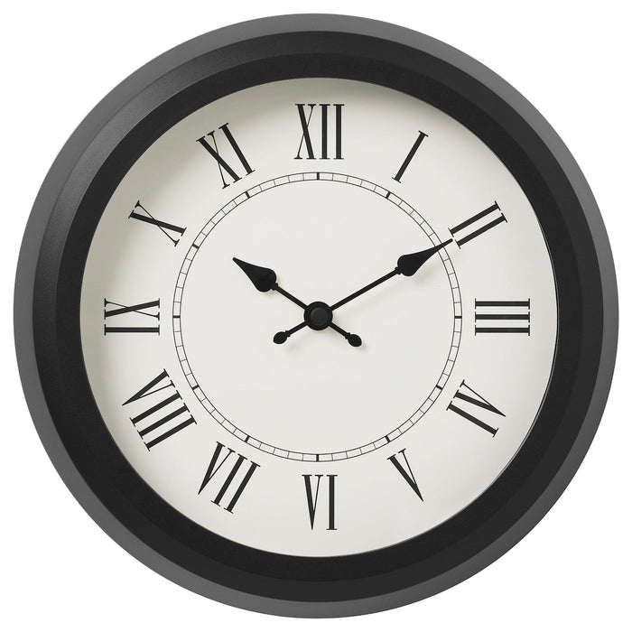 NUFFRA Wall clock, low-voltage/black, 25 cm, 20540837