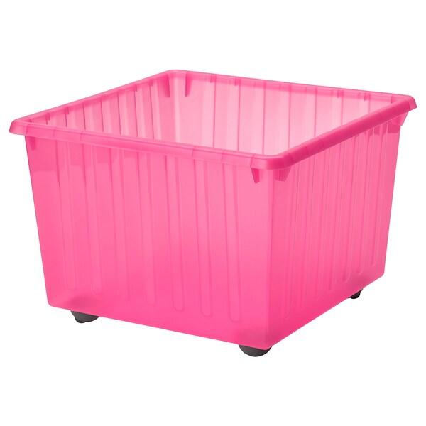 VESSLA Storage crate with castors, light pink 39x39 cm, 30104464